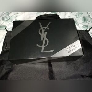 NewinBox YvesSaintLaurent Black CanvasTextile Leather 2Adjustable Straps 23"×15"